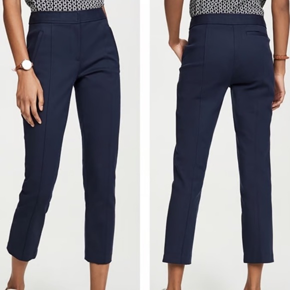 Navy Sea Tory Burch Vanner Cropped Blue Pants size 00 - Picture 5 of 15